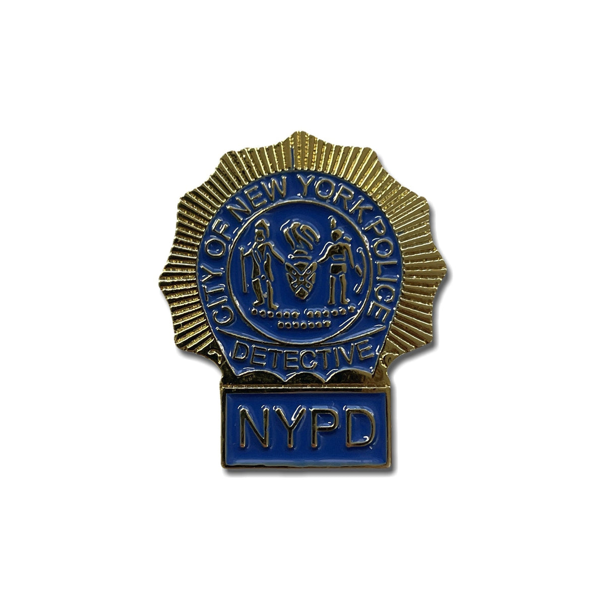 Metal & Enamel NYPD Detective Pin Badge with Secure Locking Back PATCHERS