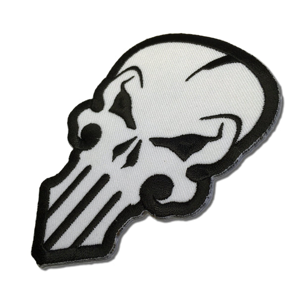 Nasty Skull in Black White Patch - PATCHERS Iron on Patch