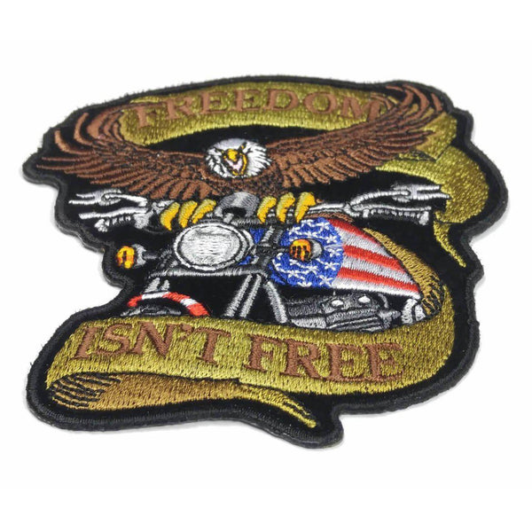 Patriotic Eagle Biker Freedom Isn't Free Patch - PATCHERS Iron on Patch