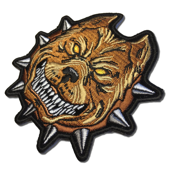 Pitbull Spike Collar Dog Patch - PATCHERS Iron on Patch
