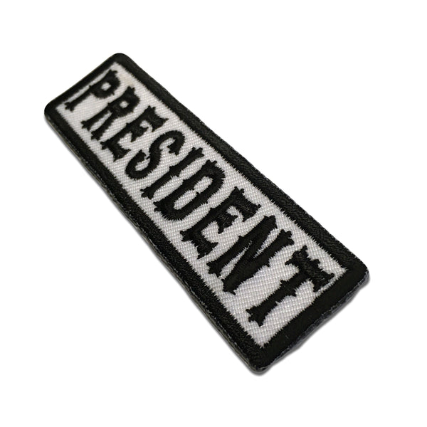 President Black on White Patch - PATCHERS Iron on Patch
