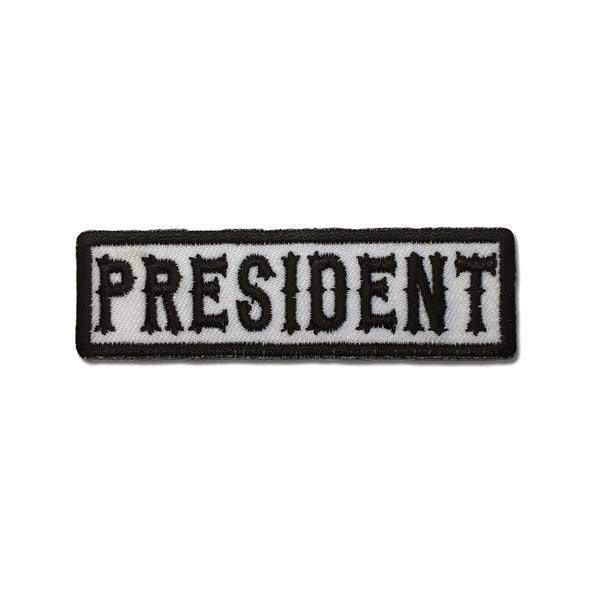 President Black on White Patch - PATCHERS Iron on Patch