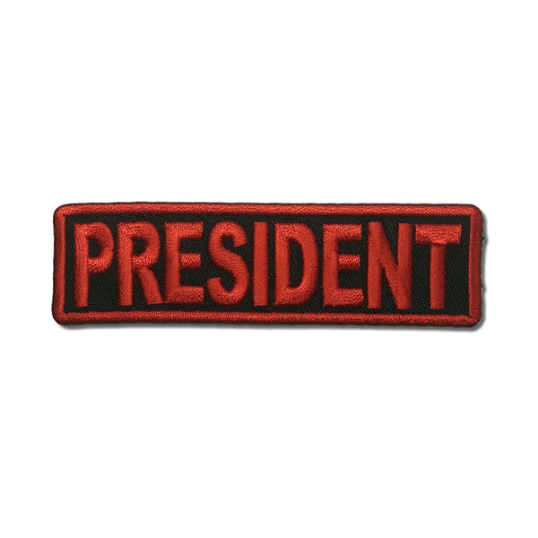 President Red on Black Patch - PATCHERS Iron on Patch