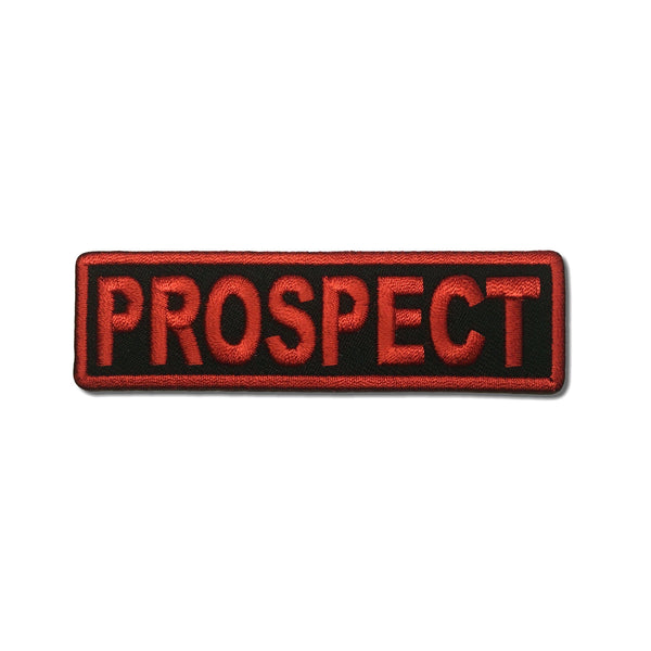 Prospect Red on Black Patch - PATCHERS Iron on Patch