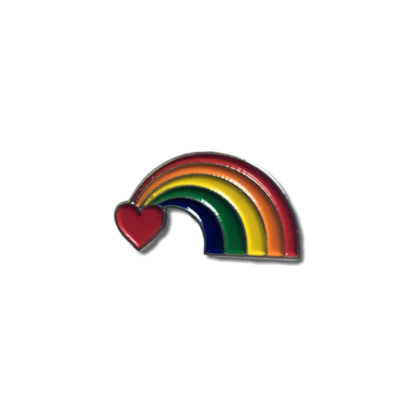 Rainbow & Heart Pin Badge - PATCHERS Pin Badge
