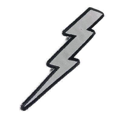 Reflective Lightning Bolt Left Patch - PATCHERS Iron on Patch