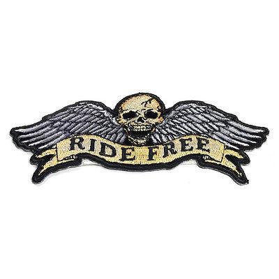Ride Free Winged Skull Patch - PATCHERS Iron on Patch