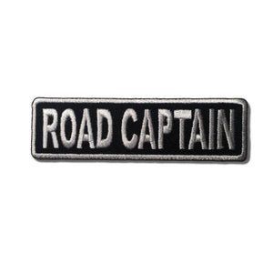 Road Captain White on Black Patch - PATCHERS Iron on Patch