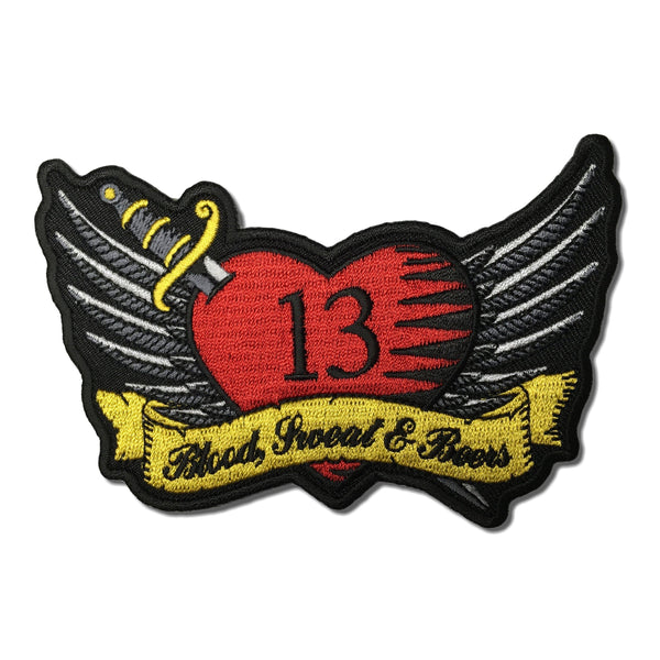 Rockabilly Heart 13 Wings Sword Patch - PATCHERS Iron on Patch