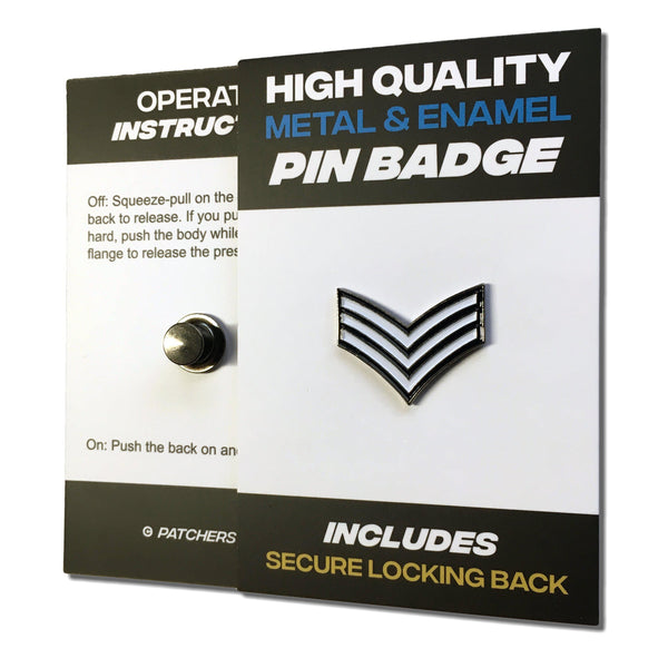 Sergeant Stripes Pin Badge - PATCHERS Pin Badge