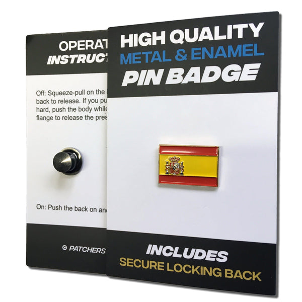 Spain Flag Pin Badge - PATCHERS Pin Badge