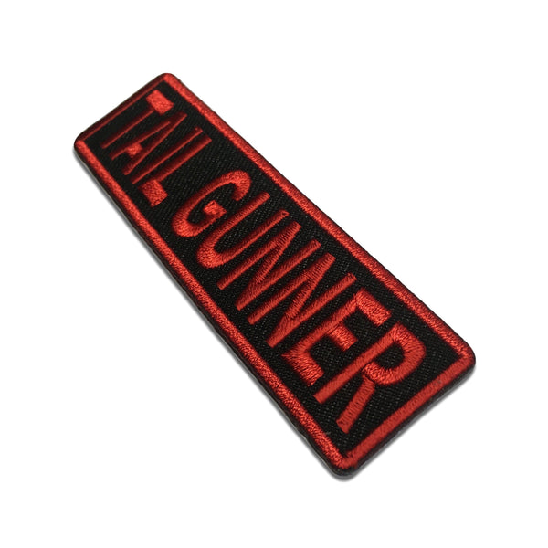 Tail Gunner Red on Black Patch - PATCHERS Iron on Patch