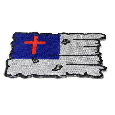 Tattered Christian Flag Patch - PATCHERS Iron on Patch
