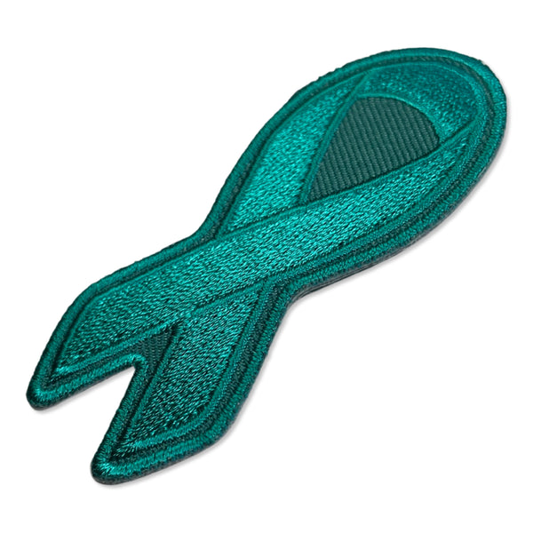 Teal Ribbon Patch - PATCHERS Iron on Patch