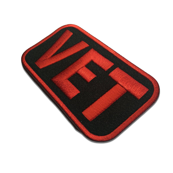 Vet Veteran Red Patch - PATCHERS Iron on Patch