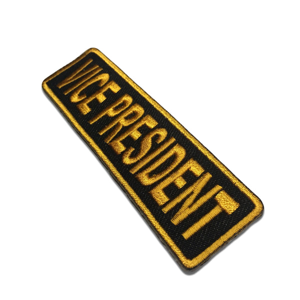 Vice President Yellow on Black Patch - PATCHERS Iron on Patch