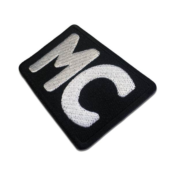 White MC Motorcycle Club Patch - PATCHERS Iron on Patch