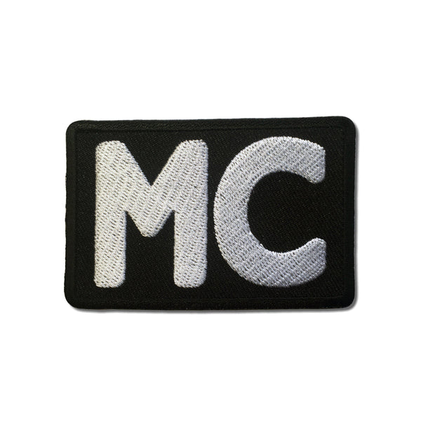 White MC Motorcycle Club Patch - PATCHERS Iron on Patch