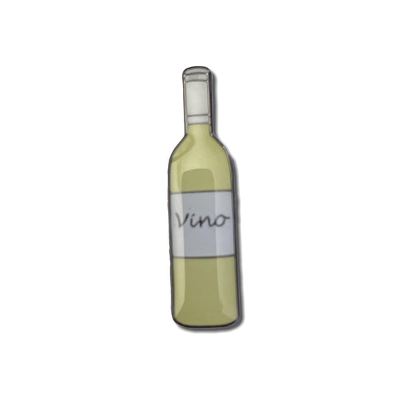 White Wine Bottle Pin Badge - PATCHERS Pin Badge
