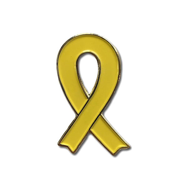 Yellow Ribbon Gold Plated Pin Badge - PATCHERS Pin Badge