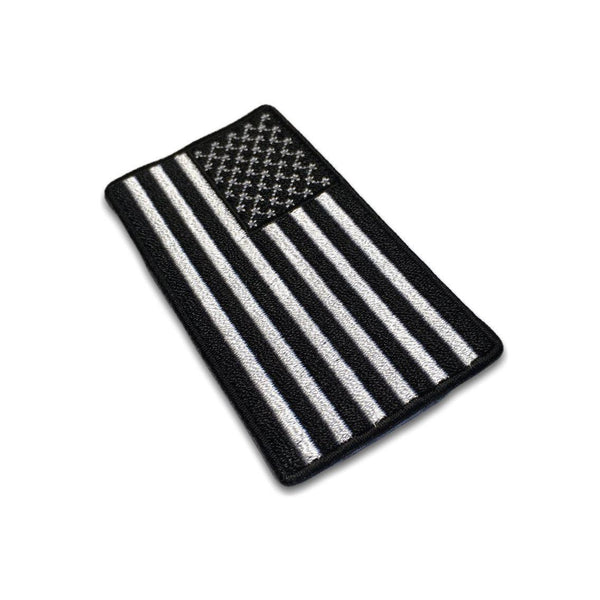 3" x 1½" American US Flag Black & White Patch - PATCHERS Iron on Patch