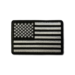 3" x 2" American US Flag Black & White Patch - PATCHERS Iron on Patch