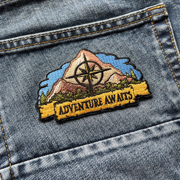 Adventure Awaits Hiker Patch - PATCHERS Iron on Patch