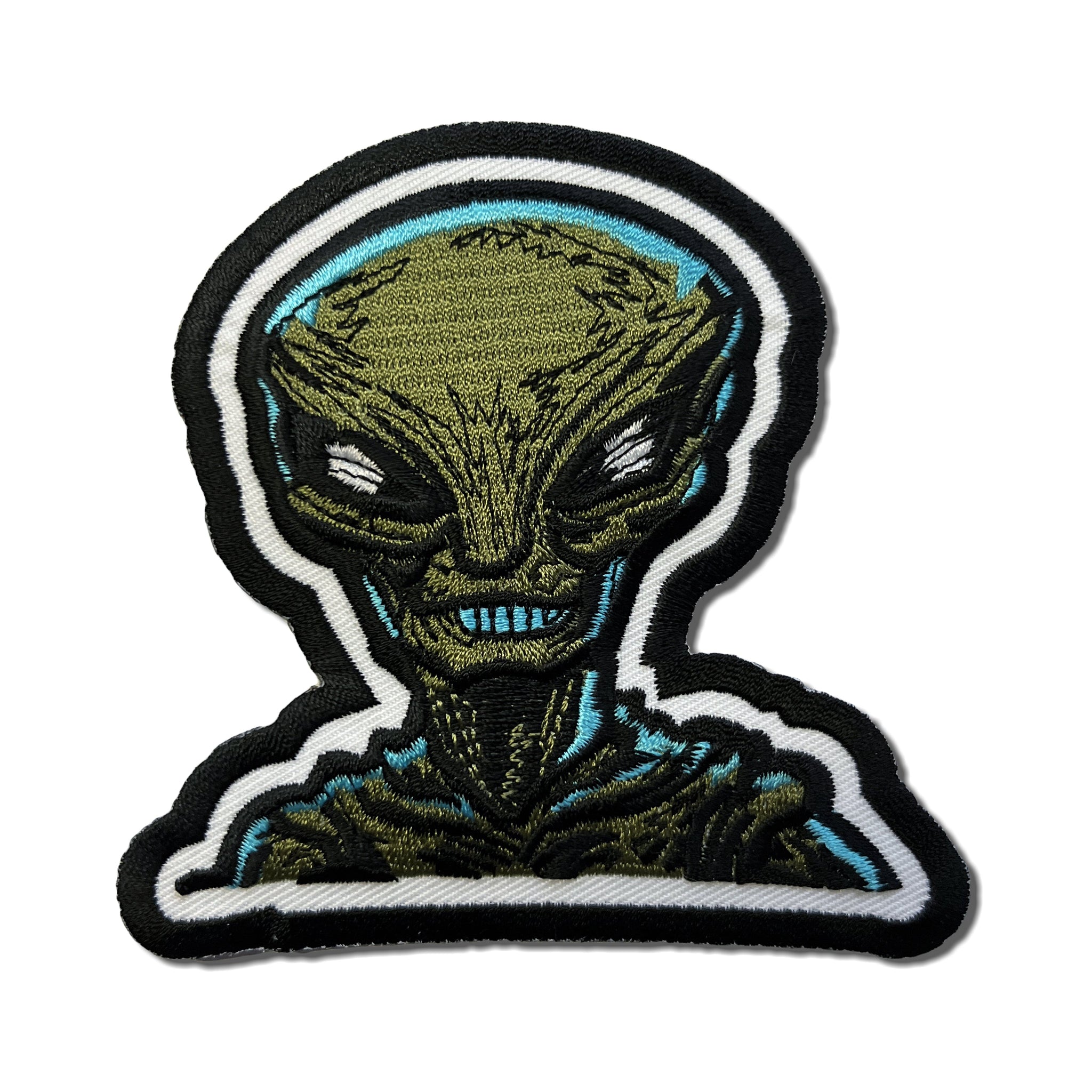 Embroidered Alien Head Iron on Sew on Patch – PATCHERS