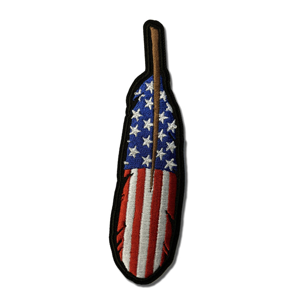 American Flag Feather Patch - PATCHERS Iron on Patch