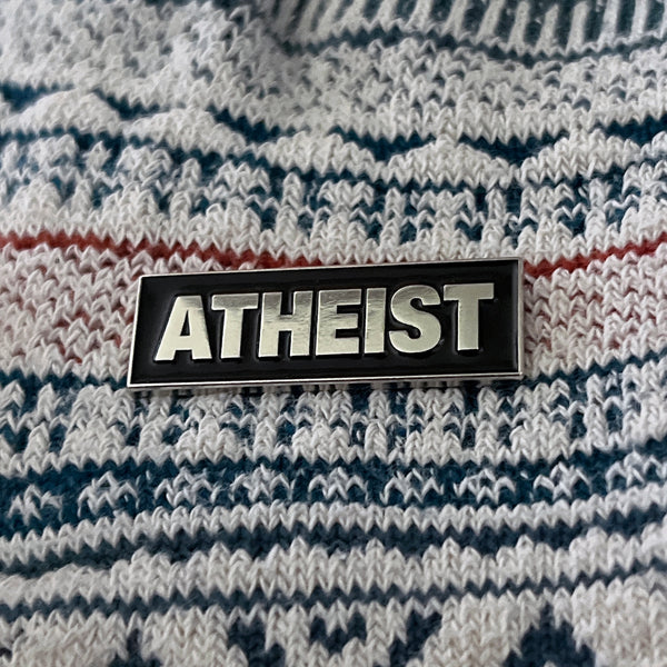 Atheist Silver Black Pin Badge - PATCHERS Pin Badge