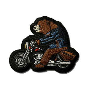 Bear on Motorcycle Patch - PATCHERS Iron on Patch