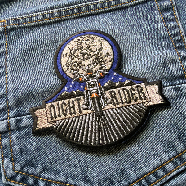 Biker Night Rider Skull Patch