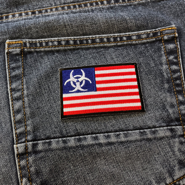 Biohazard US Flag Patch - PATCHERS Iron on Patch