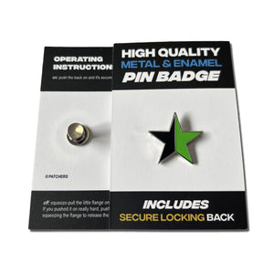 Black & Green Star Pin Badge - PATCHERS Pin Badge