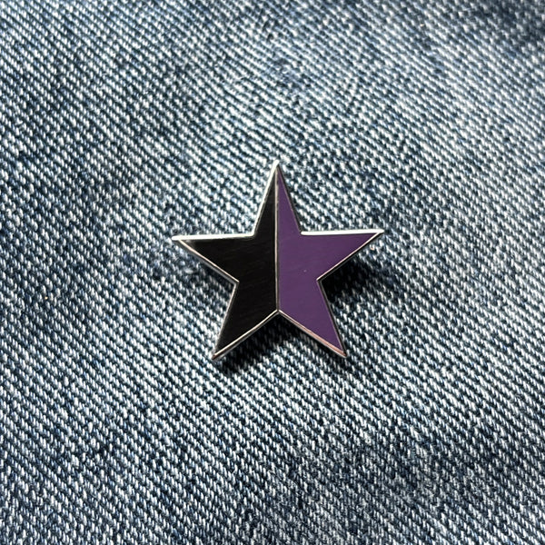 Black & Purple Star Pin Badge - PATCHERS Pin Badge