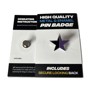 Black & Purple Star Pin Badge - PATCHERS Pin Badge