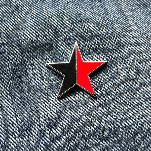Black & Red Star Pin Badge - PATCHERS Pin Badge
