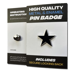 Black Star Pin Badge - PATCHERS Pin Badge