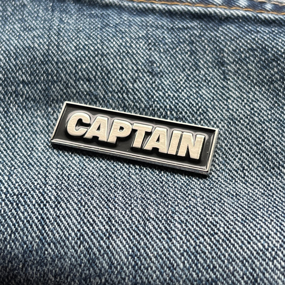 Metal & Enamel Captain Pin Badge with Secure Locking Backs – PATCHERS