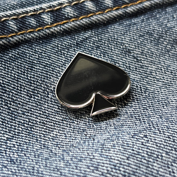 Card Poker Symbol Spade Black Pin Badge - PATCHERS Pin Badge