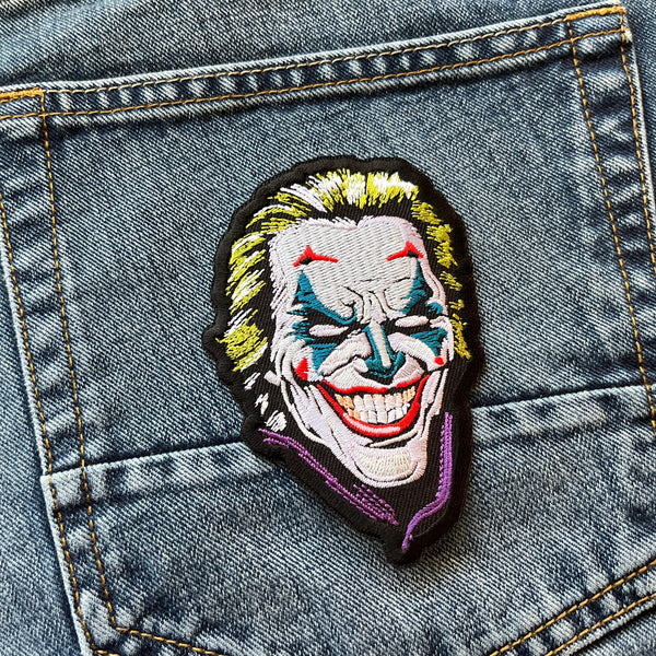 Clown Green Blue White Patch - PATCHERS Iron on Patch
