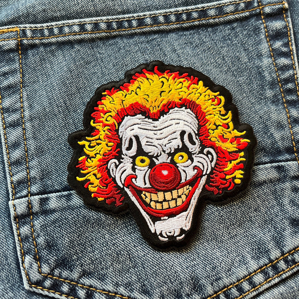 Clown Red Orange White Patch - PATCHERS Iron on Patch