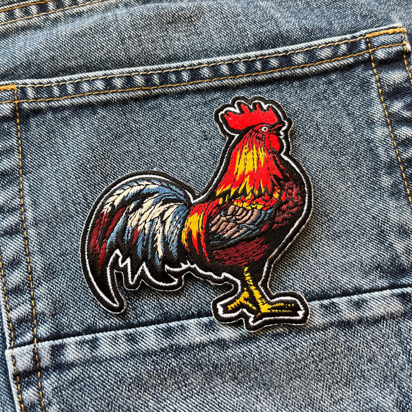 Embroidered Cockerel Rooster Iron On Sew On Patch Patchers