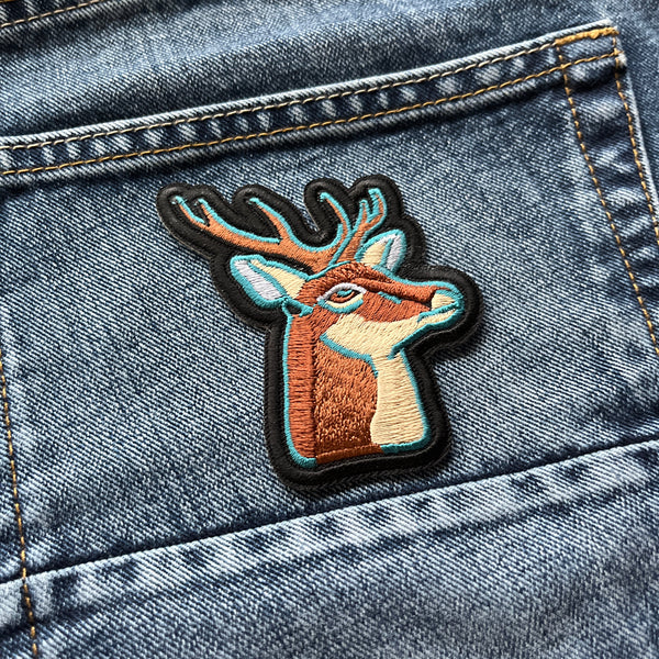Colourful Deer Head Patch - PATCHERS Iron on Patch