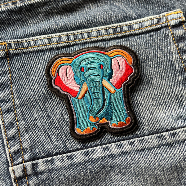 Colourful Elephant Patch - PATCHERS Iron on Patch