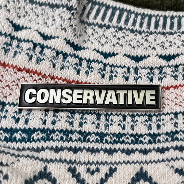 Conservative Silver Black Pin Badge - PATCHERS Pin Badge