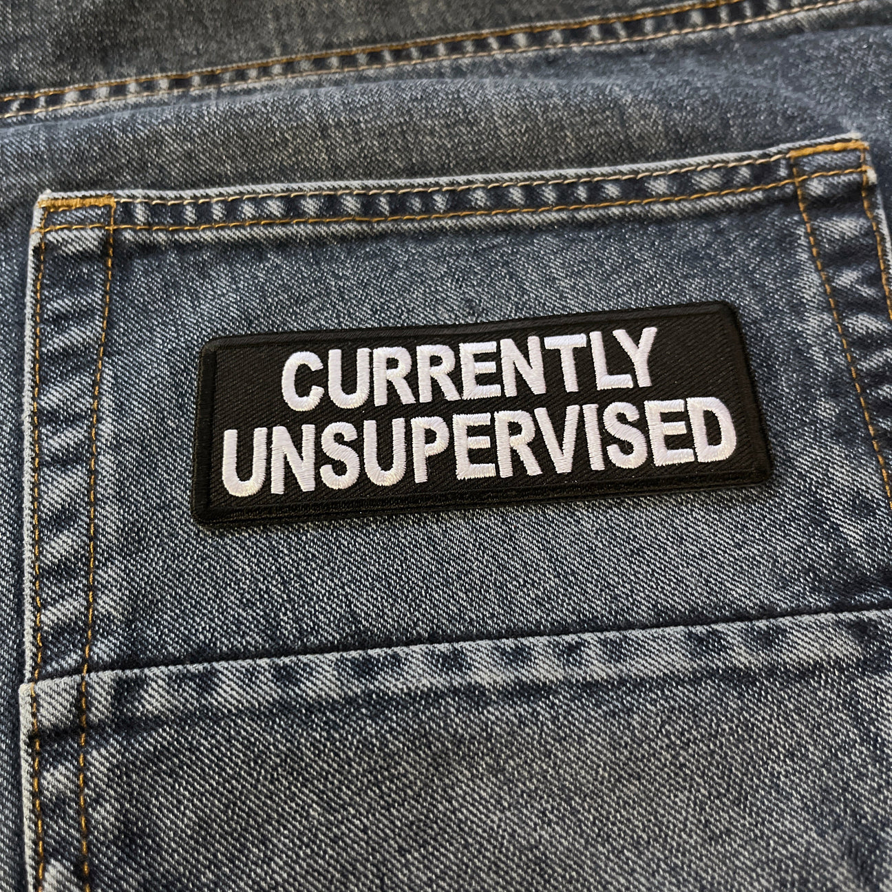 Embroidered Currently Unsupervised Iron on Sew on Patch – PATCHERS