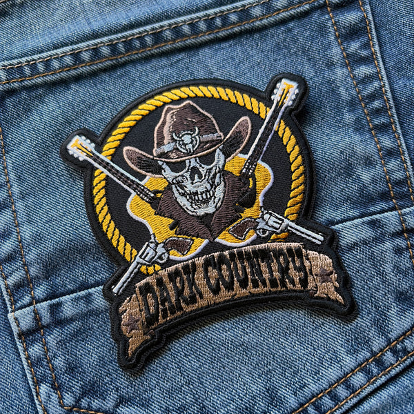 Dark Country Music Cowboy Skull Guitars Pistols Patch