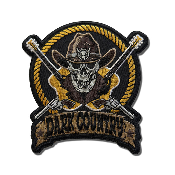 Dark Country Music Cowboy Skull Guitars Pistols Patch