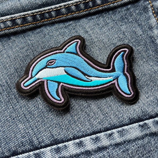 Dolphin Blue Patch - PATCHERS Iron on Patch